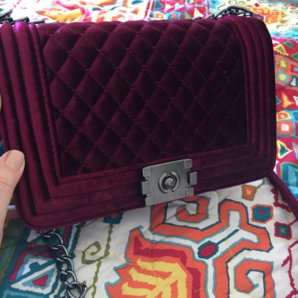 Small BOY crossbody velvet bag